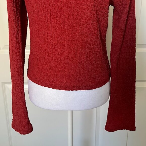 See You Monday Tie Front Long Sleeve Shirt Top Size Small - Picture 9 of 11